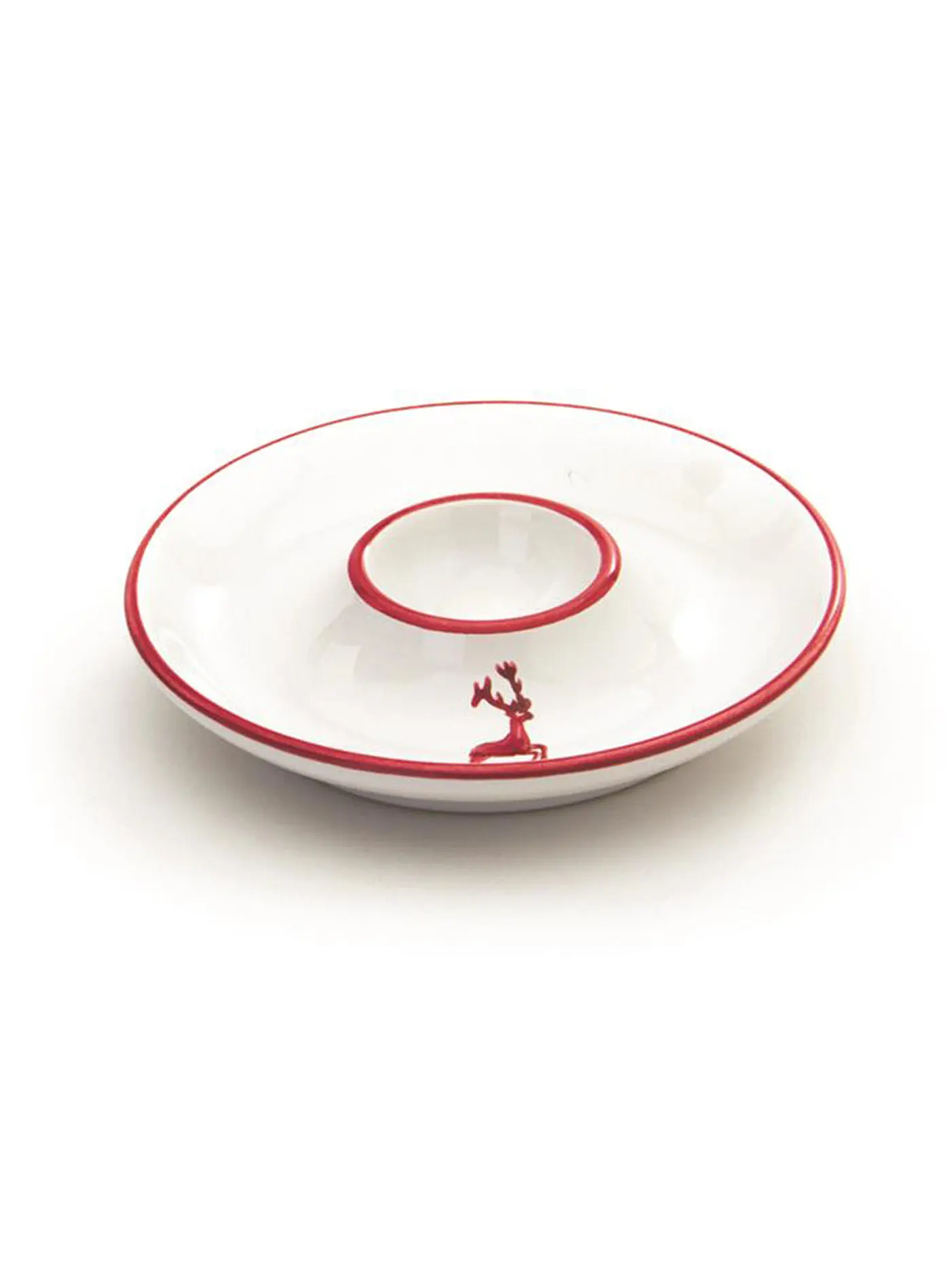 GMUNDNER KERAMIK | Eierbecher glatt "Rubinroter Hirsch" 12cm | 